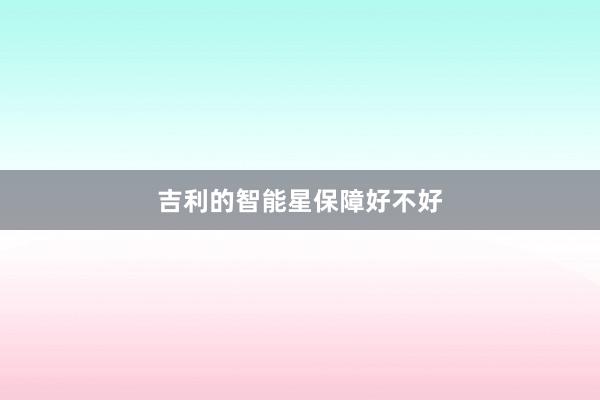 吉利的智能星保障好不好