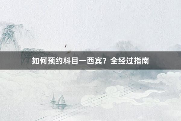 如何预约科目一西宾？全经过指南