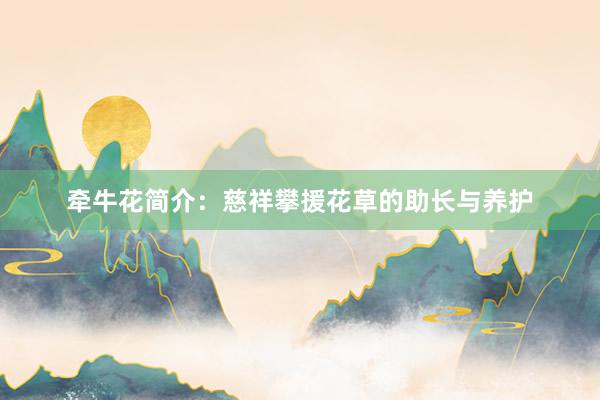 牵牛花简介：慈祥攀援花草的助长与养护
